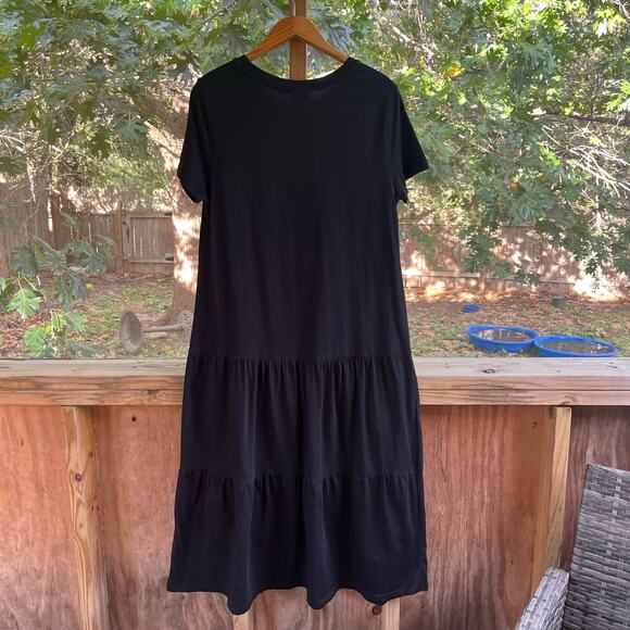 Farm Rio For Anthropologie Women's Black Tiered Ruffled Maxi Dress Size M - Picture 2 of 8